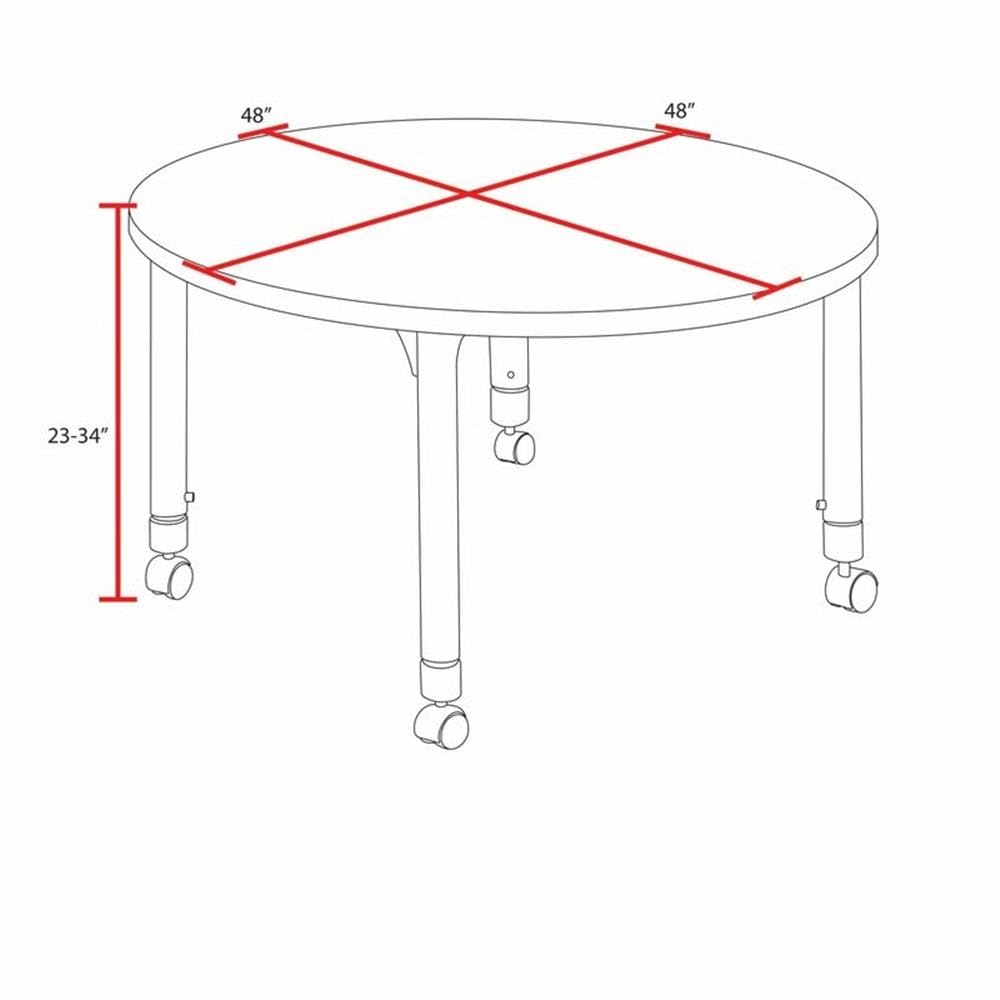 48" Round Mobile Table with 4 Navy Blue Chairs X5990