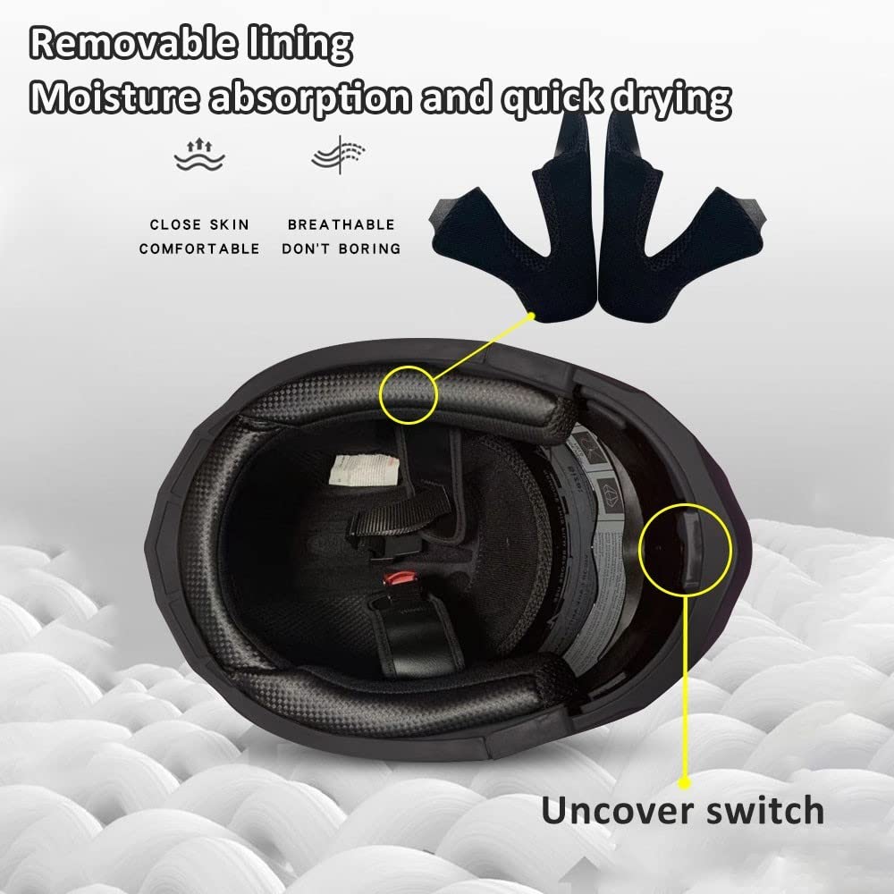 Bluetooth Modular Motorcycle Helmet DOT/ECE Approved Full Face Flip up Anti-Fog Double Visor Built-in Dual Speaker with Microphone C800