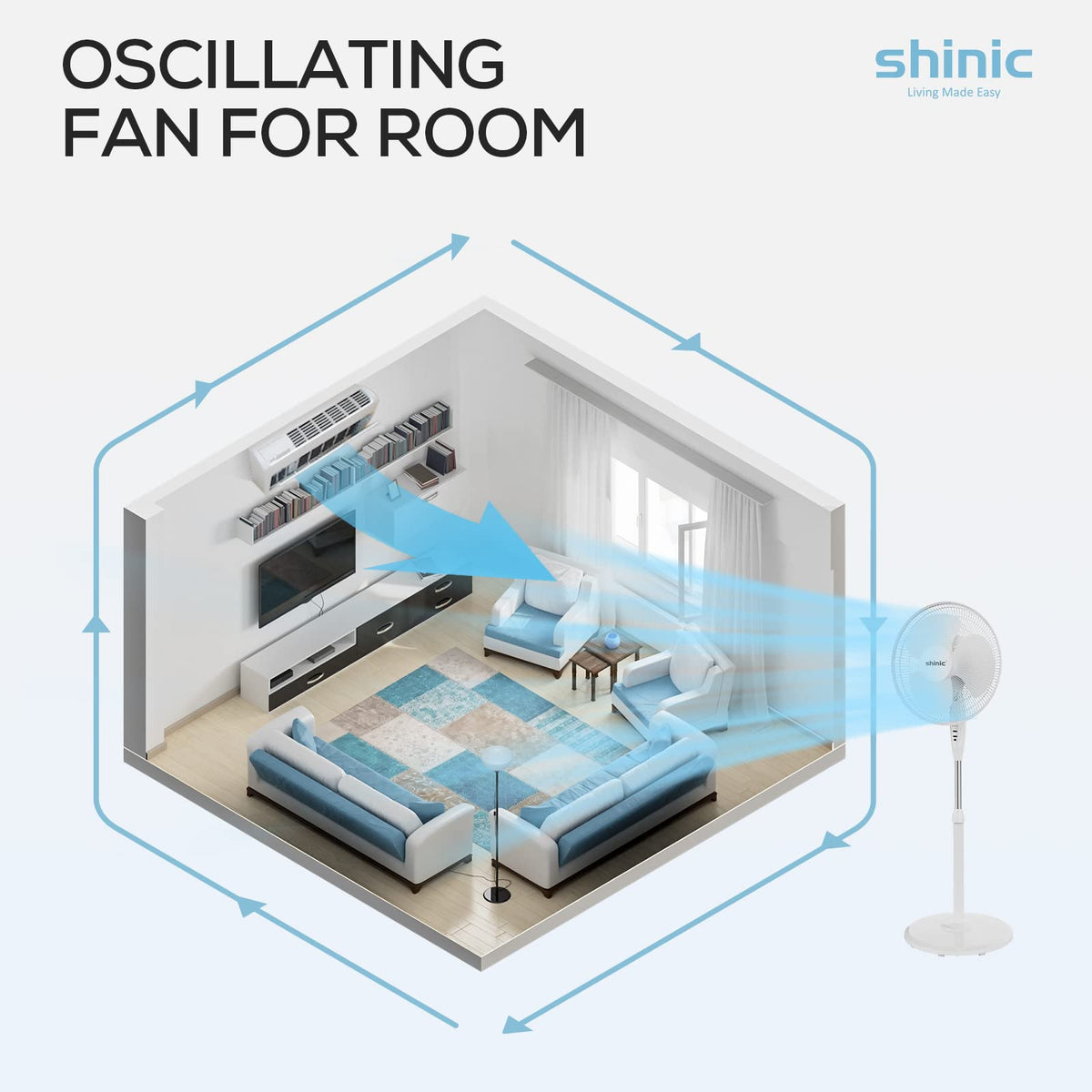 16'' Oscillating Pedestal Fan with Remote W1180