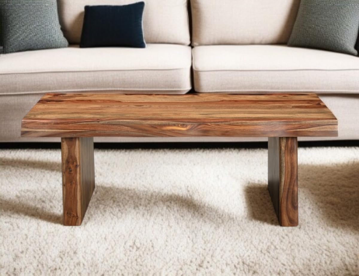 Brown Solid Wood Live Edge Coffee Table C70538
