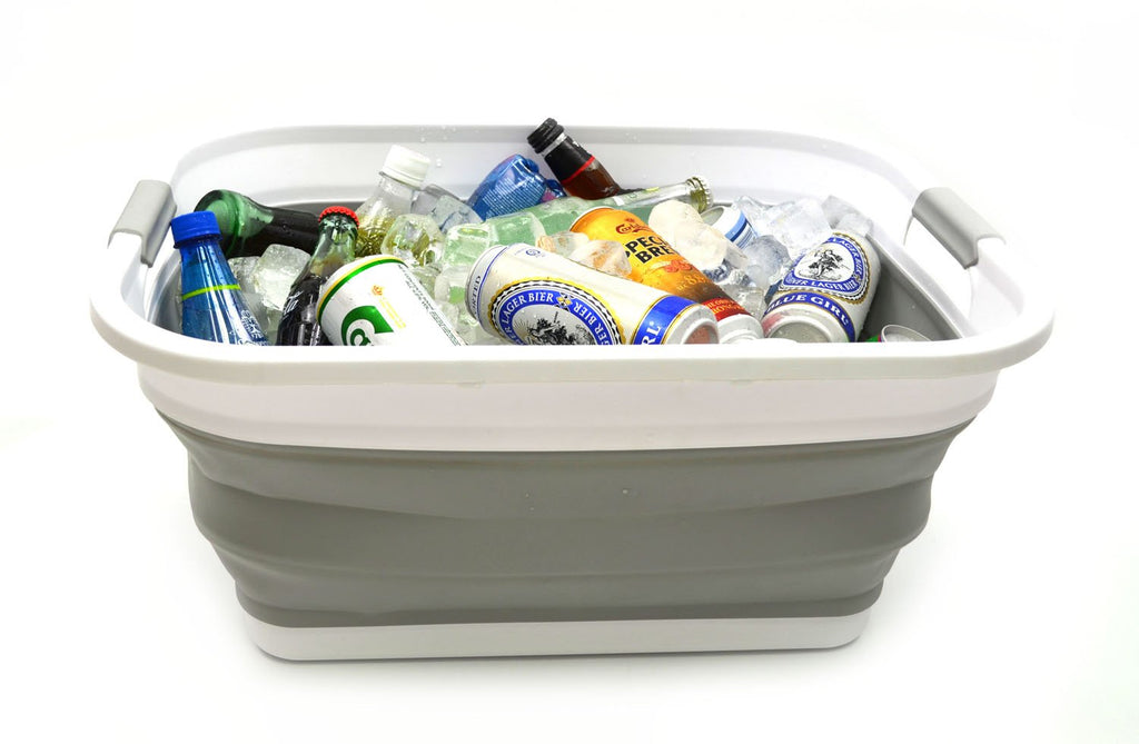 Collapsible Plastic Laundry Basket Set of 2 U42068