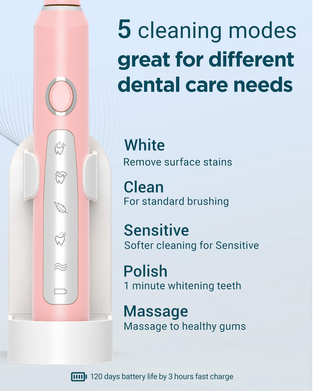 2 Pack Rechargeable Electric Toothbrush with 12 Brush Heads & 2 Travel Case J8232