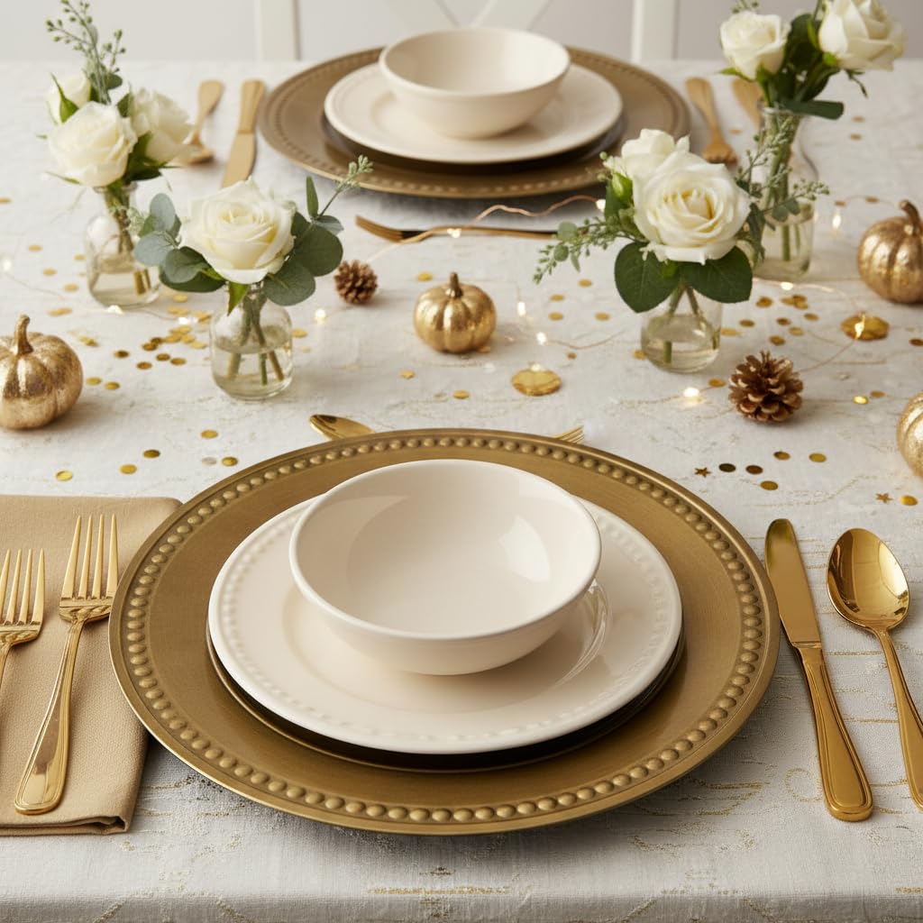 Gold Charger Plates Set of 12 I4580