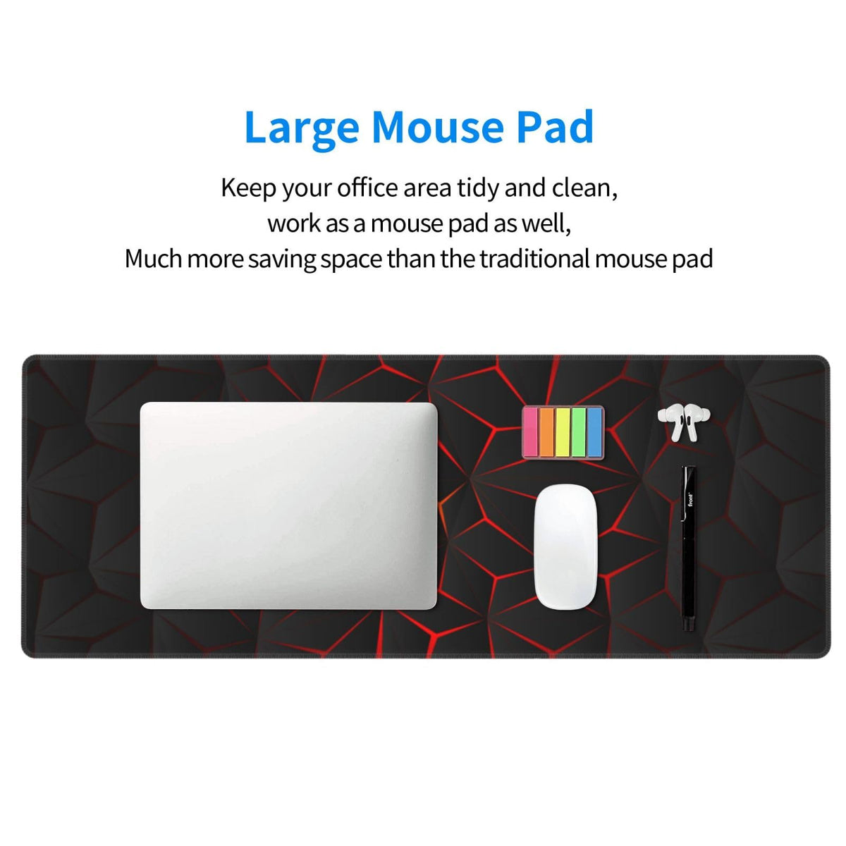 Black Red Large Gaming Mouse Pad 31.5 x 12 inch H6975
