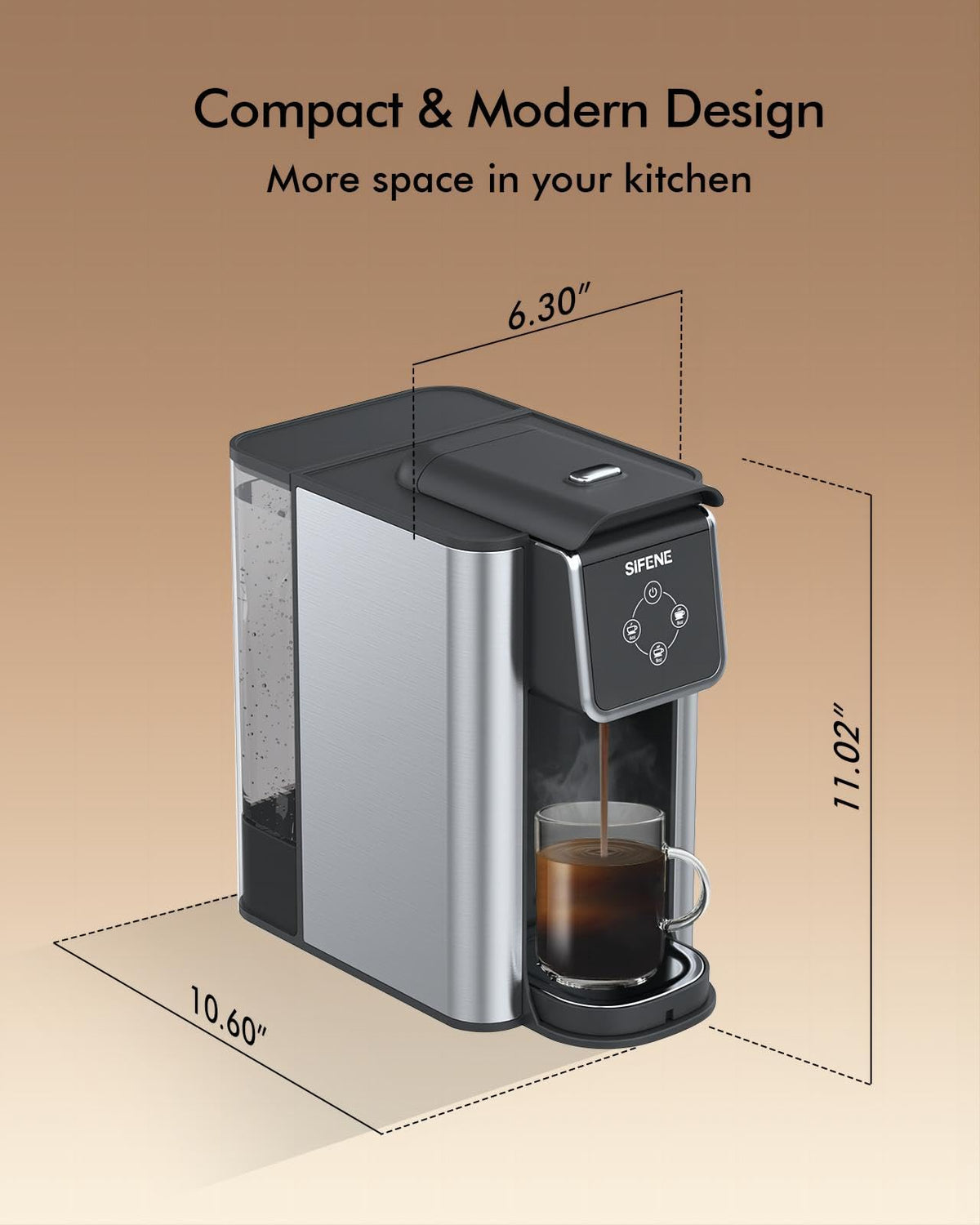 Single Serve Coffee Maker, 3-in-1, 6-12oz, Black D6975