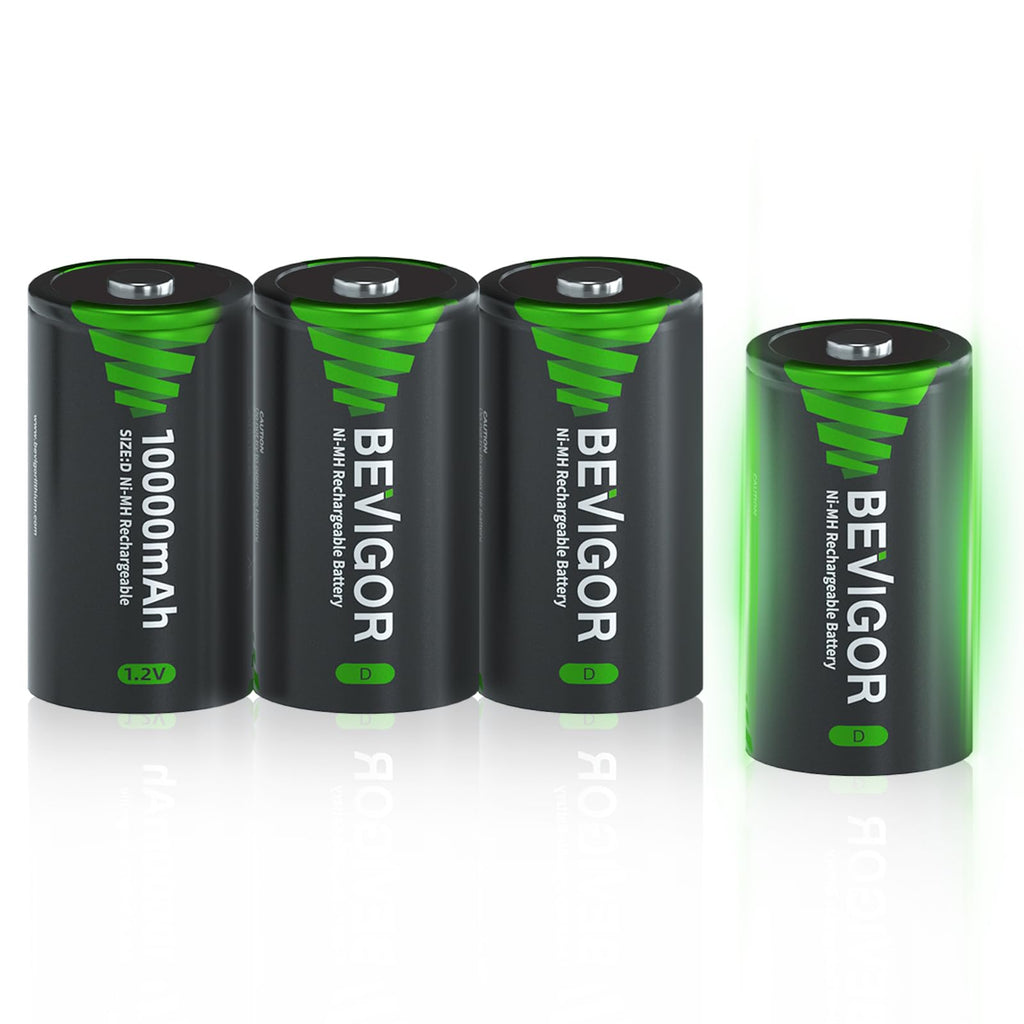Rechargeable D Batteries 10000mAh NiMH 4 Count Y86355