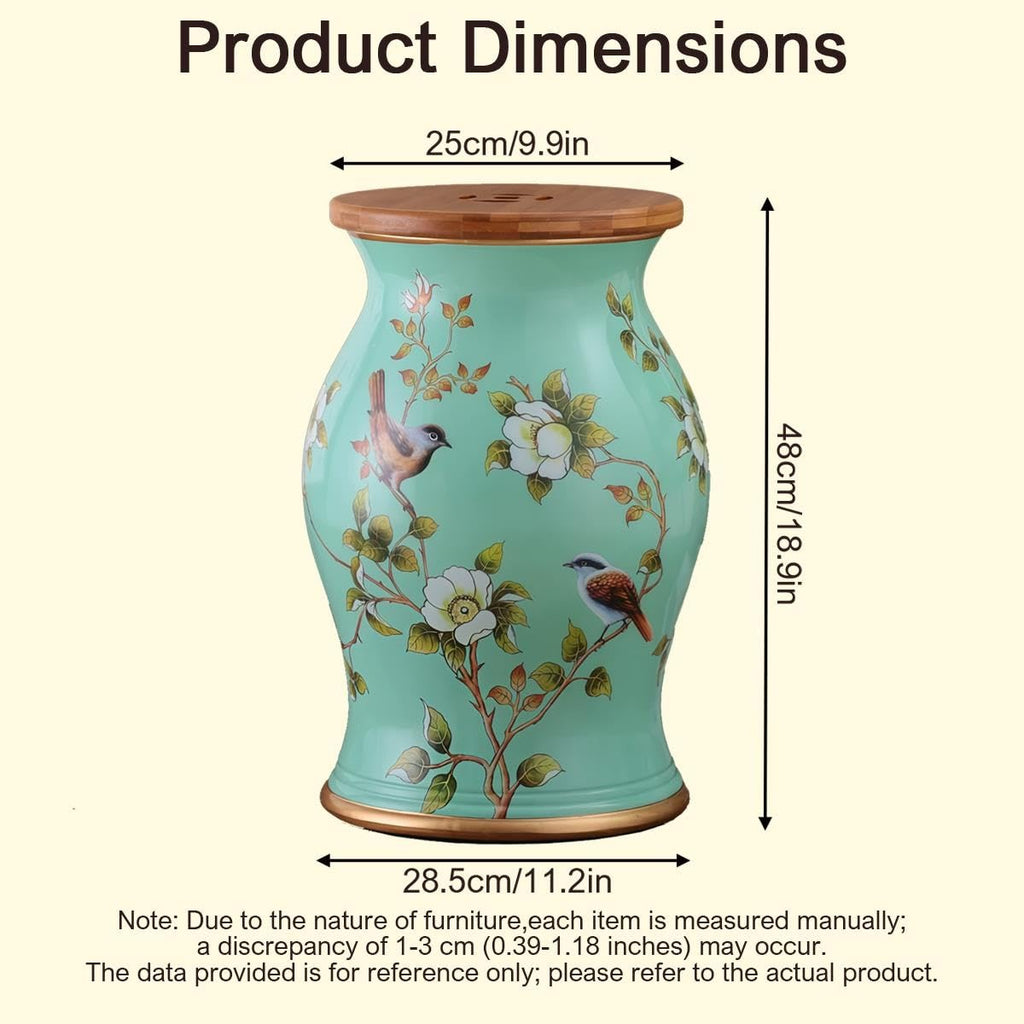 Ceramic Garden Stool Hand-Painted Drum Stool P815973