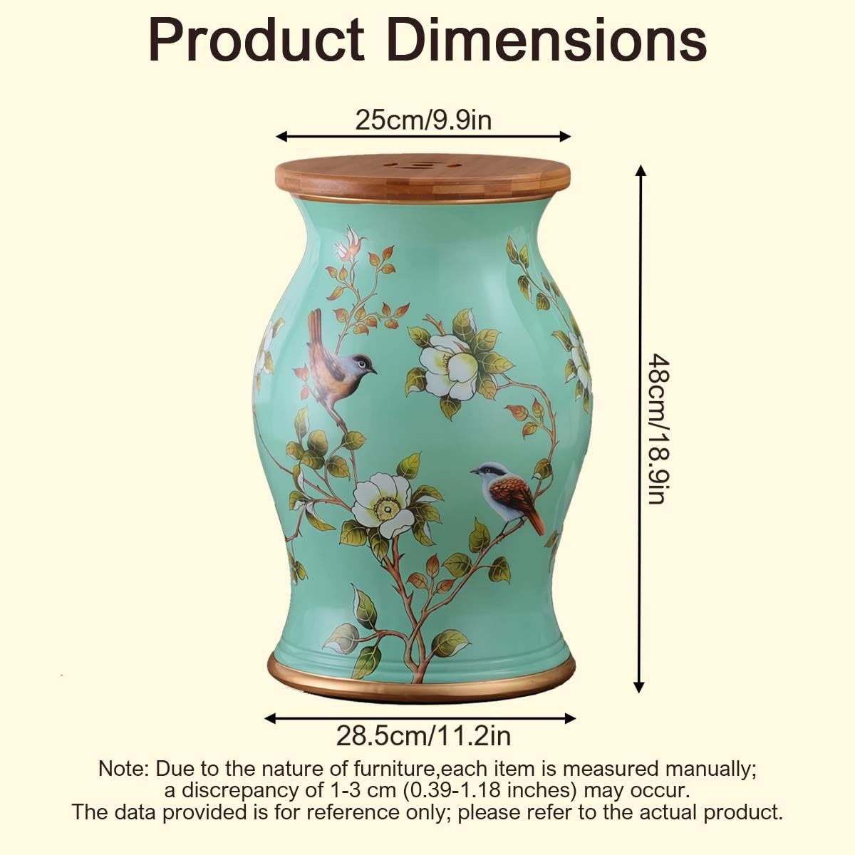 Ceramic Garden Stool Hand-Painted Drum Stool P815973