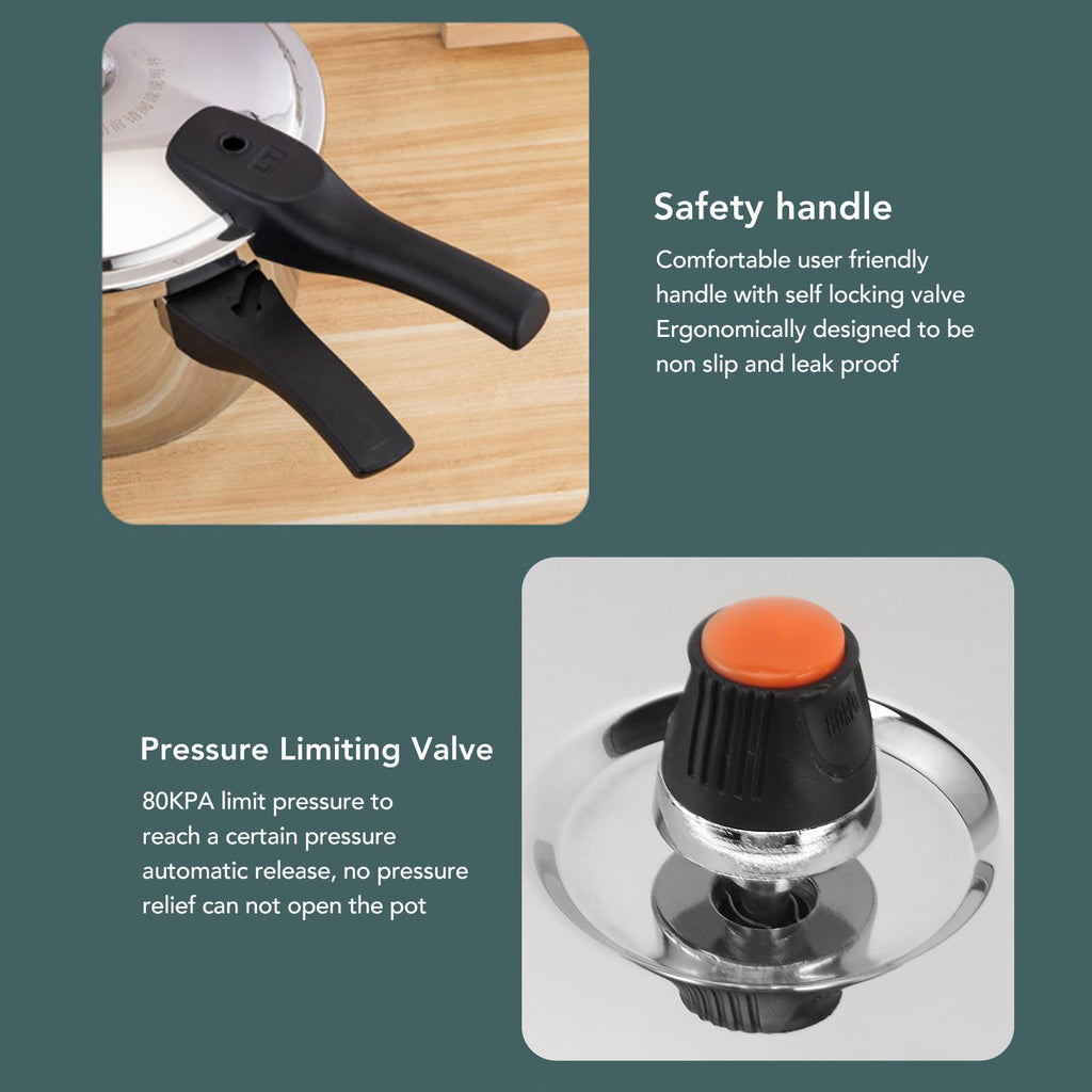 80KPA Stainless Steel Pressure Cooker with Safety Valve (3L) U9141