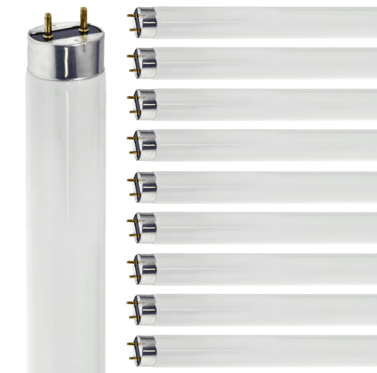 24 Inch T8 Fluorescent Tube Light Bulb 17W 3500K Neutral White G13 Bi-Pin Base 2 Foot Linear Lamp Pack of 10 L710774