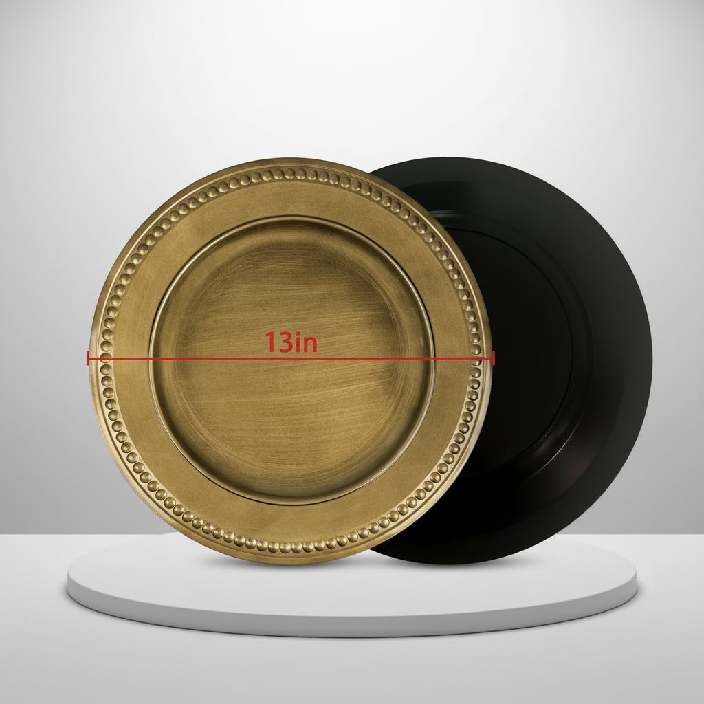 Gold Charger Plates Set of 12 I4580