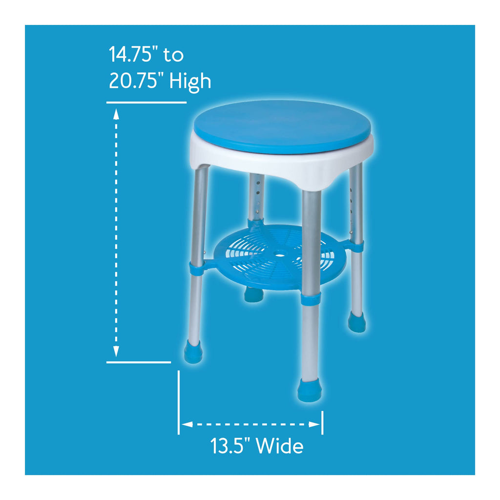 Adjustable Rotating Bath and Shower Stool with Storage Tray C61294