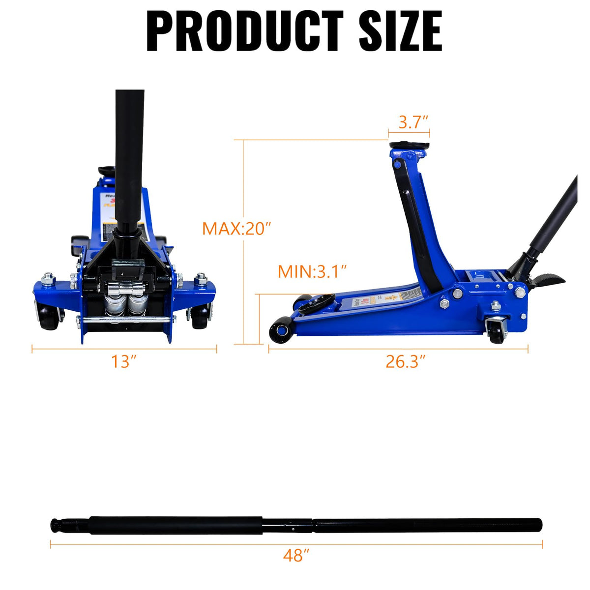 3 Ton Hydraulic Floor Jack with Foot Pedal X76695