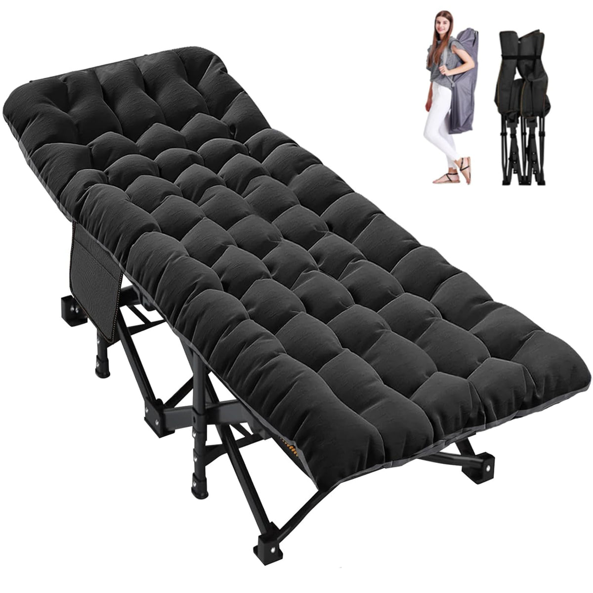 Folding Camping Cot with Mattress F496