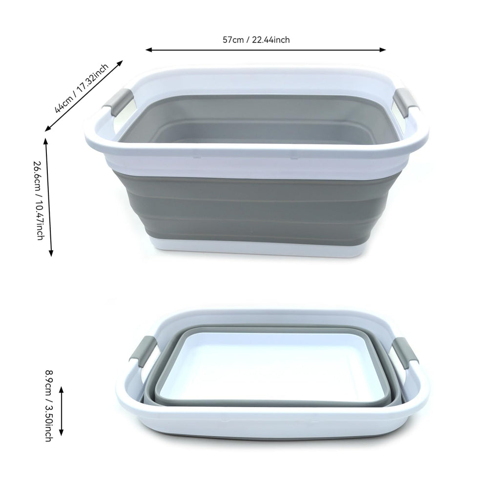 Collapsible Plastic Laundry Basket Set of 2 U42068