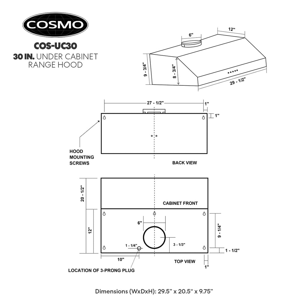 29.5 in. Ducted Under Cabinet Range Hood N33461