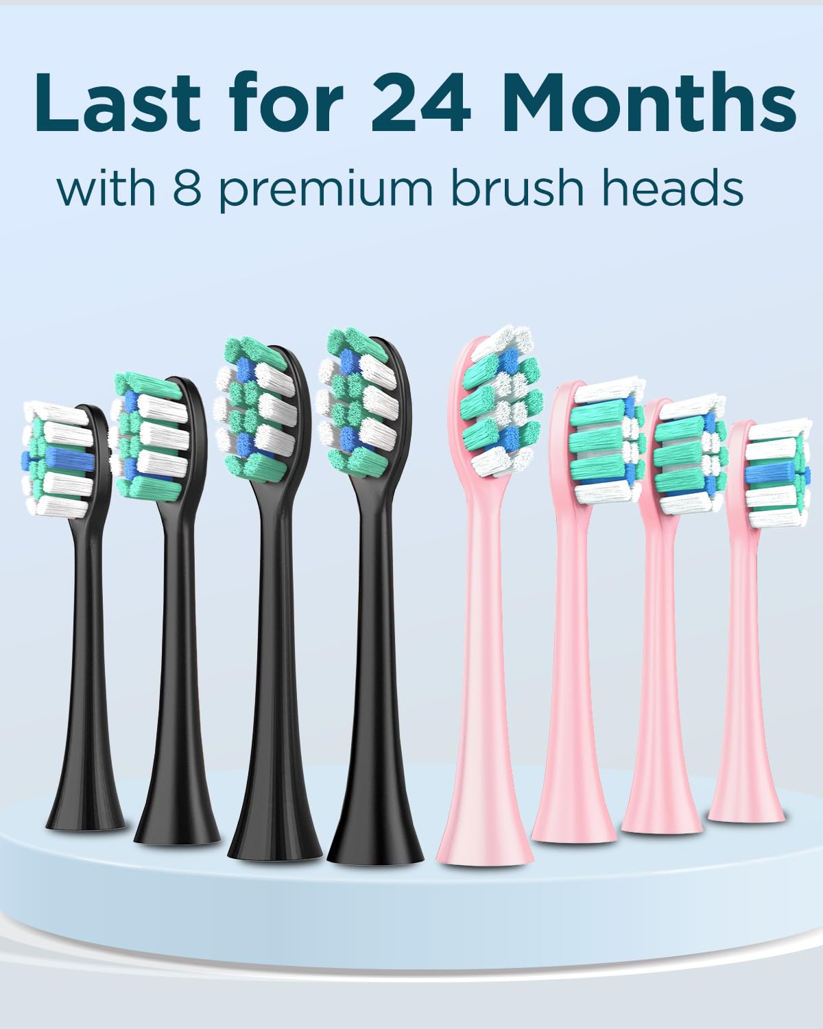 2 Pack Rechargeable Electric Toothbrush with 12 Brush Heads & 2 Travel Case J8232