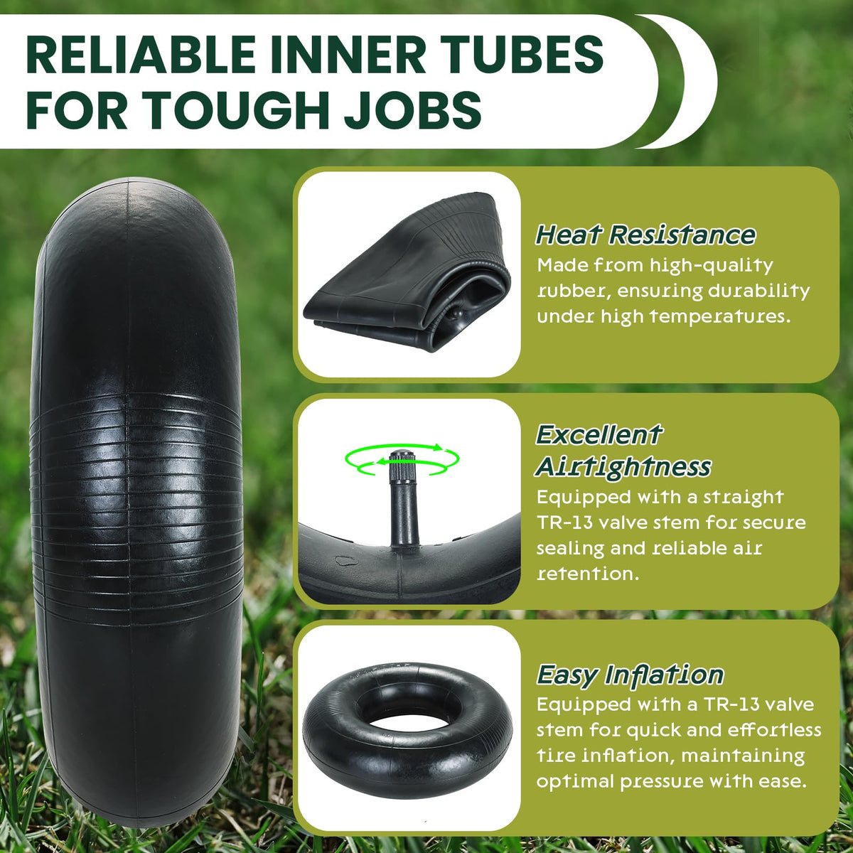 2 Pack 15 x 6.00-6" Inner Tubes with TR-13 Valve Stem A9317