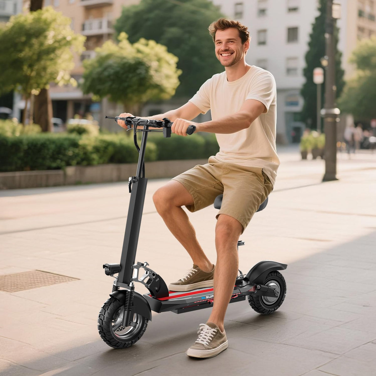 800W 45 Mile Range 25 Mph Foldable Electric Scooter with Seat F4338