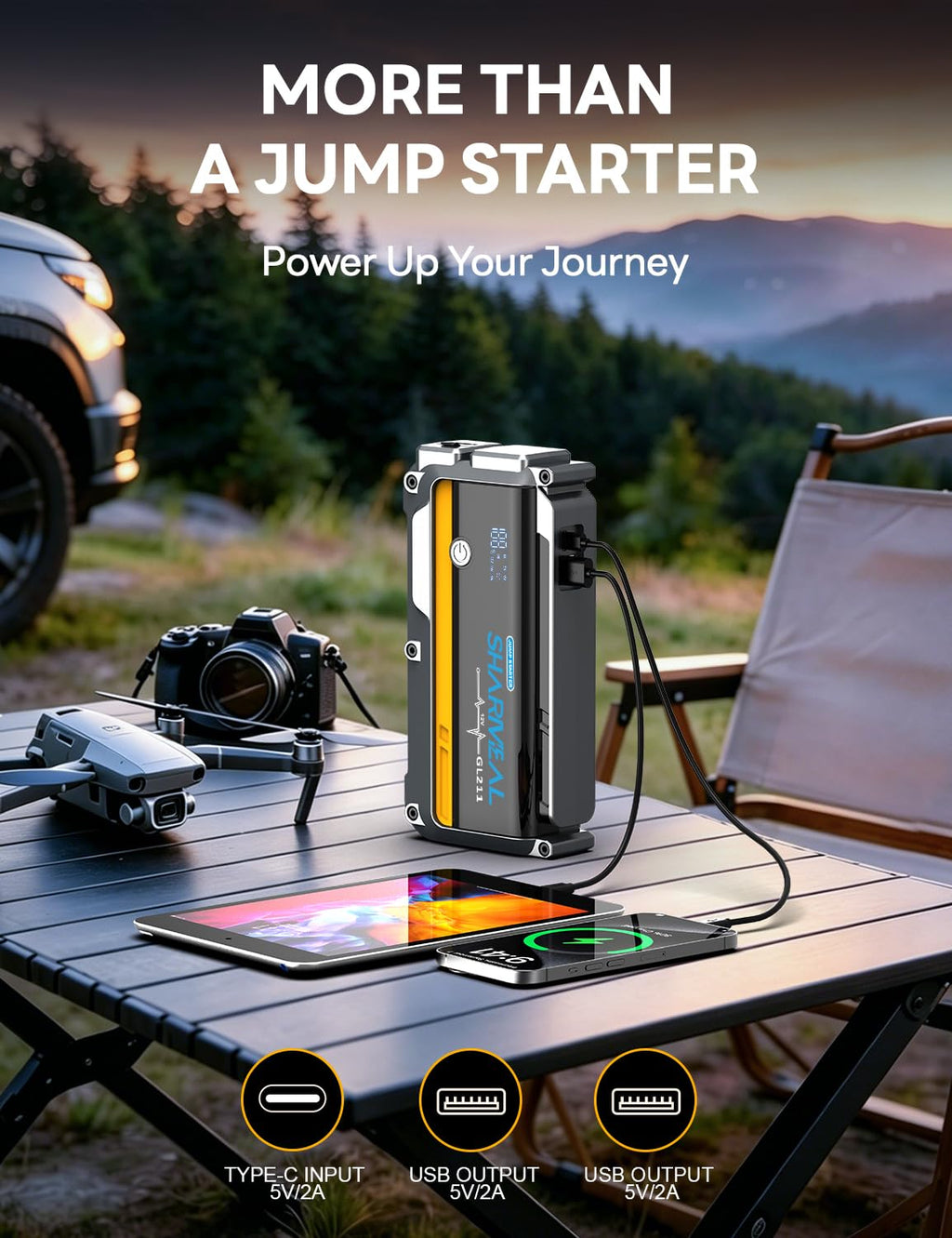 12V Portable Jump Starter with Jumper Cables P65521