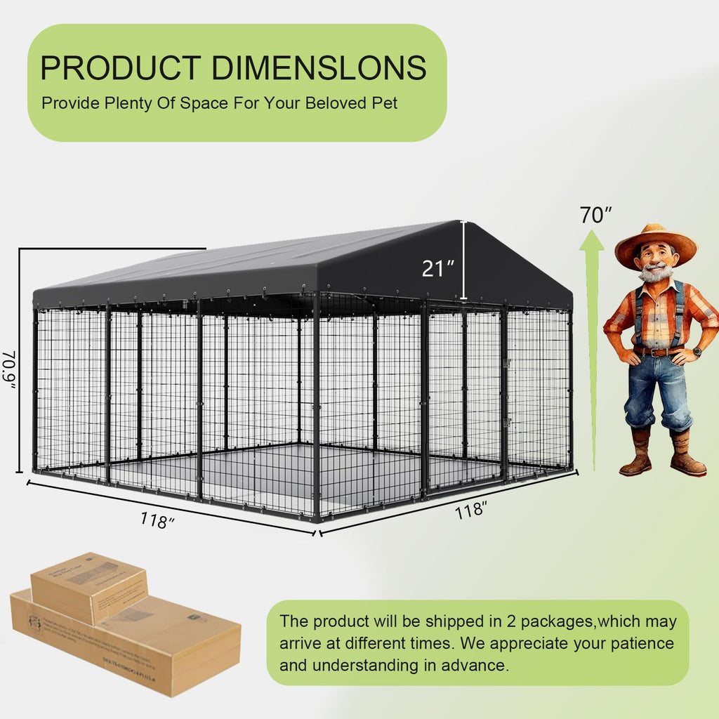 10 x 10 x 6 FT Outdoor Dog Kennel X114069