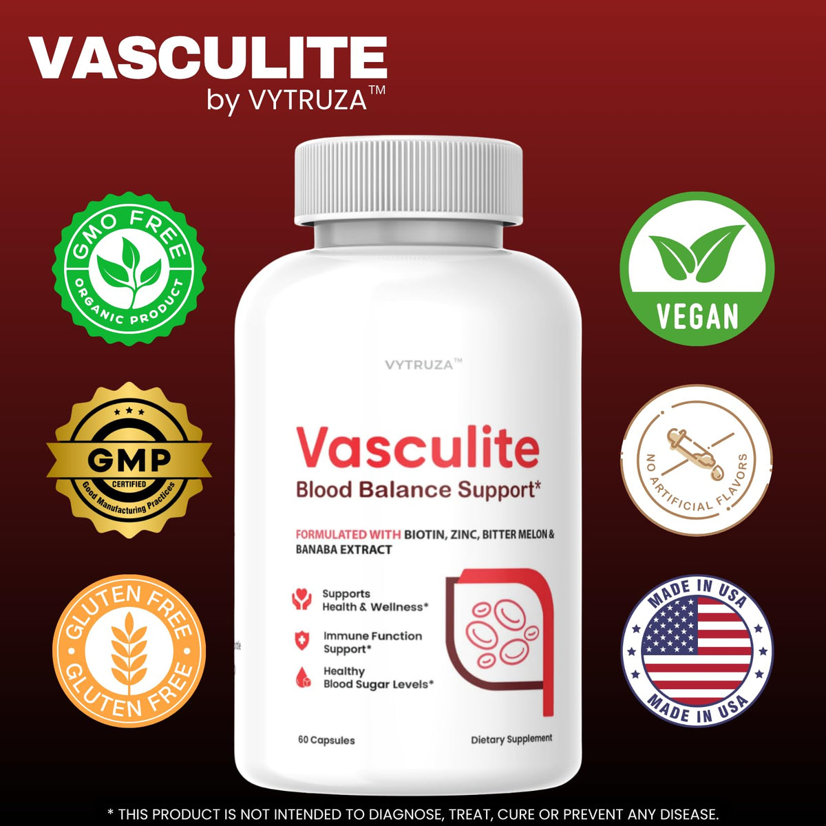 60 Capsules Blood Flow Support Supplement T876420
