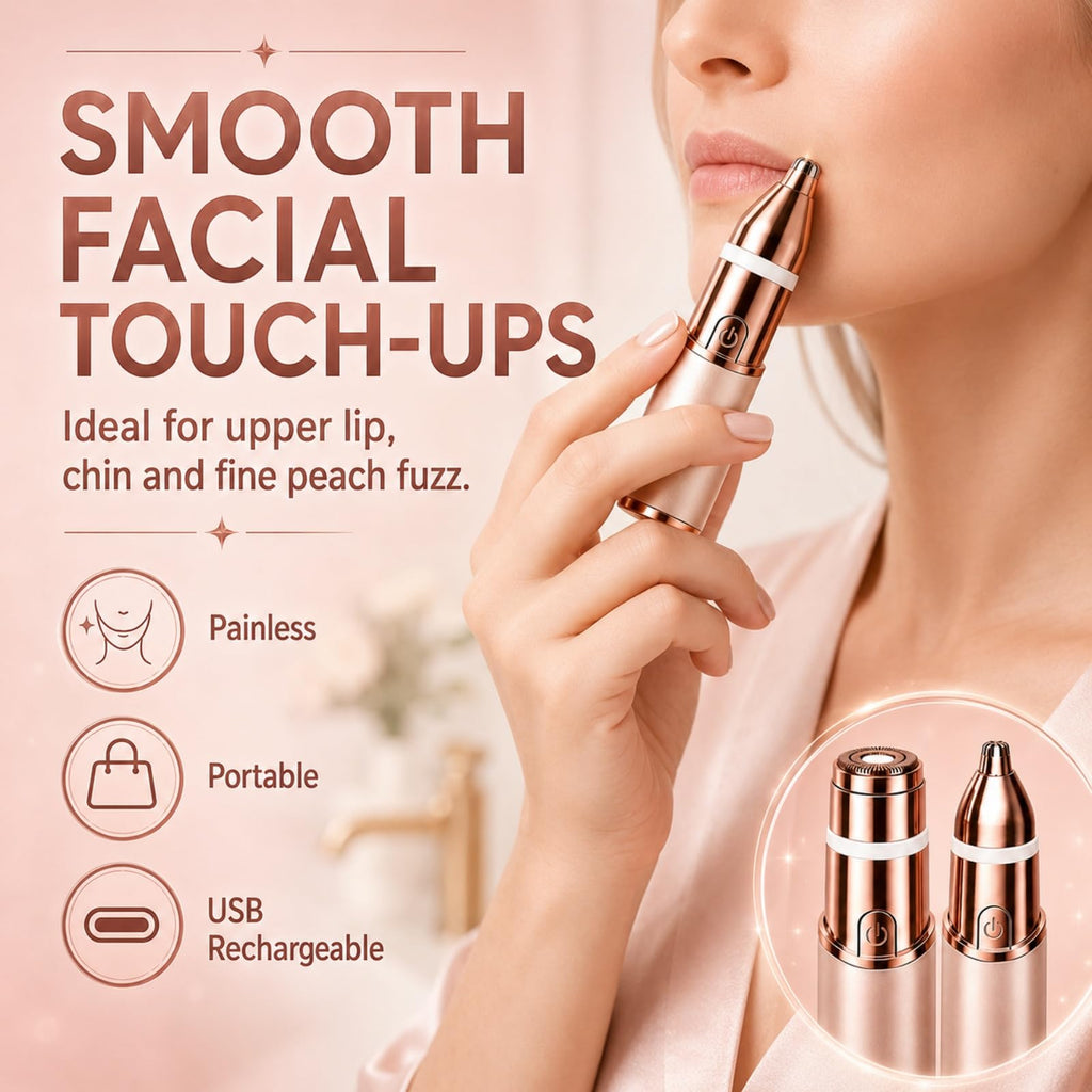 2-in-1 Facial Hair Remover & Eyebrow Trimmer with LED Light S904556