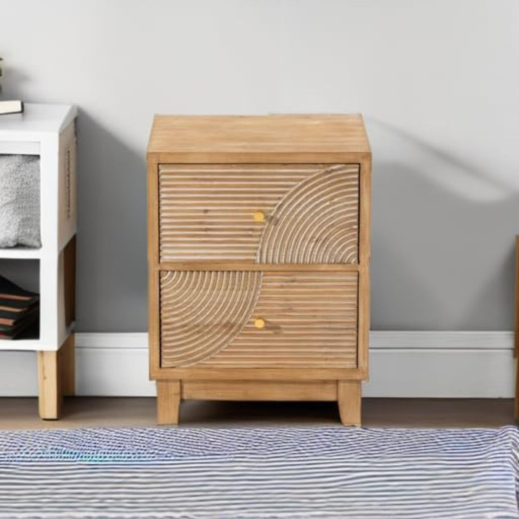 2 Drawer Wood Nightstand C3645