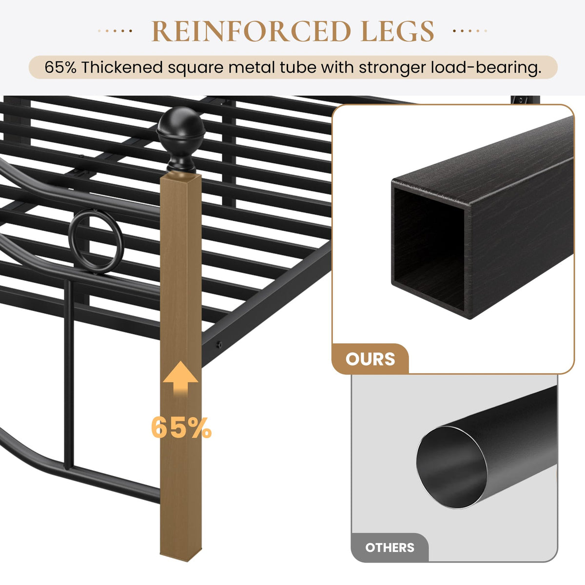 Full Size Black Metal Bed Frame Z721380