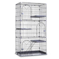 3/4-Tier Wire Cat Cage Playpen Kennel with Hammock and 3 Platforms C72399