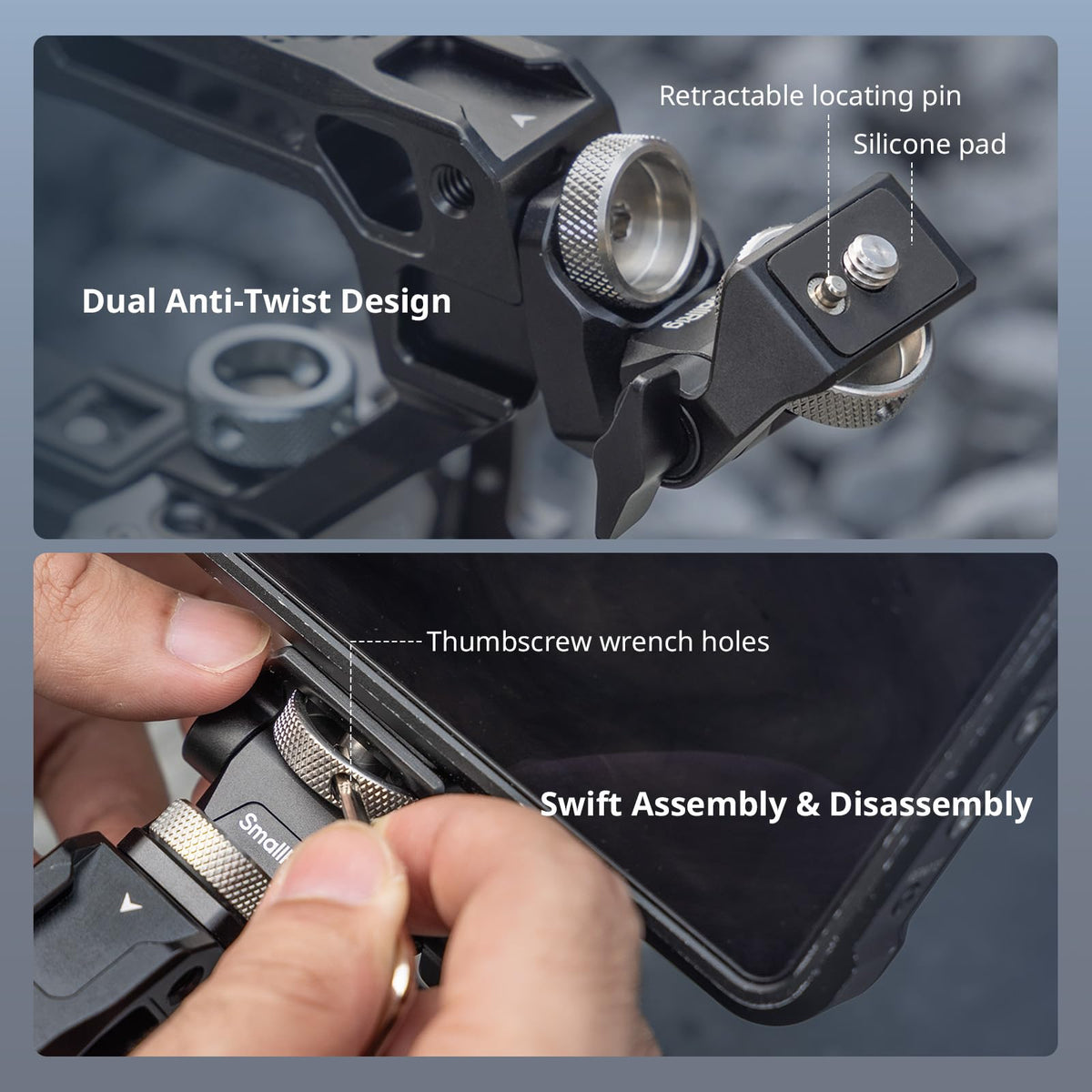 Top Handle & Monitor Mount with 3/8"-16 Locating Holes B9336
