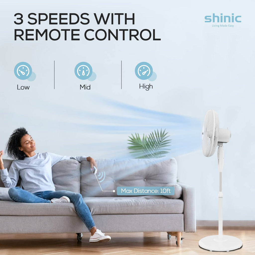 16'' Oscillating Pedestal Fan with Remote W1180