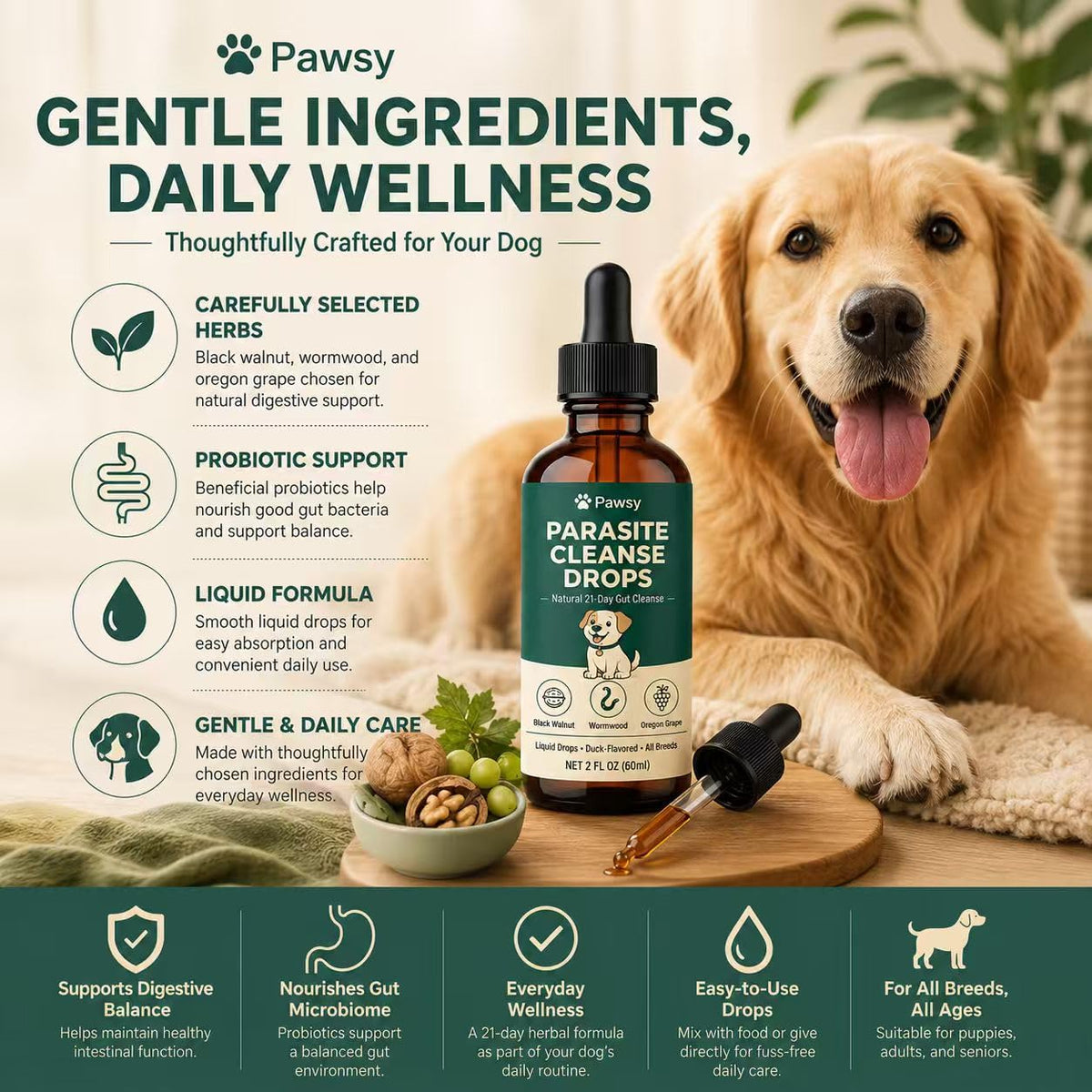 Herbal Digestive Support Liquid for Dogs 2 Fl Oz A761114