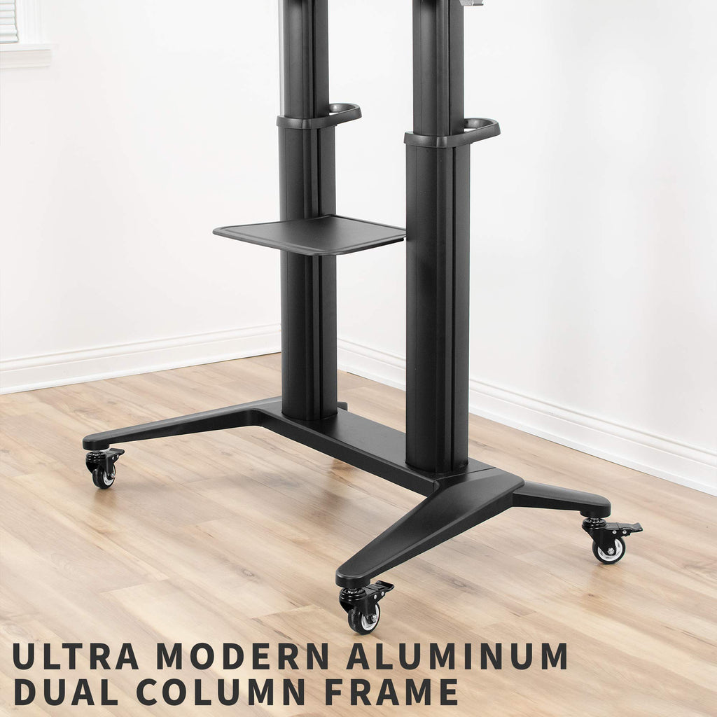 Aluminum Mobile TV Cart for 32 to 120 inch Screens up to 308 lbs, Black E2285