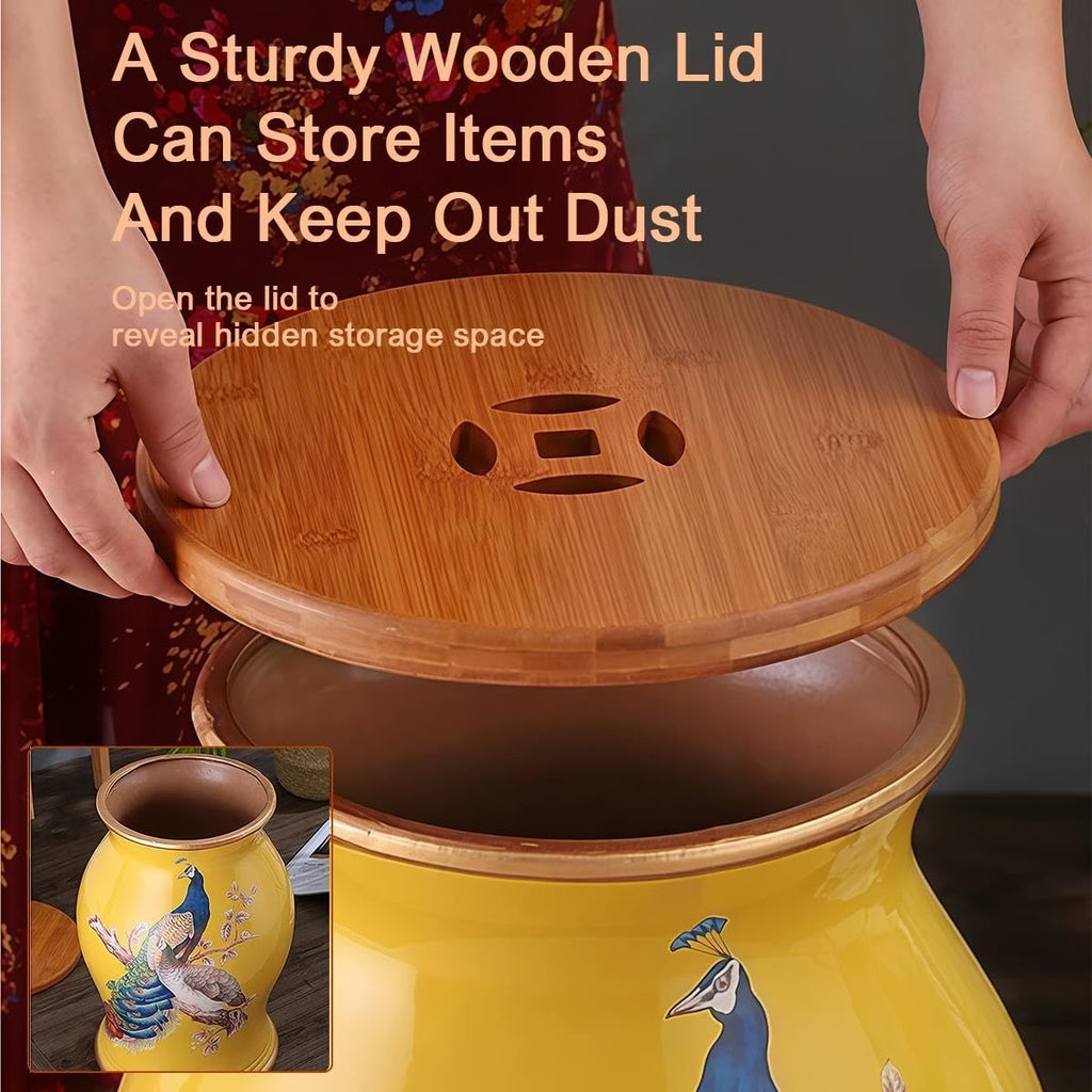 Ceramic Garden Stool Hand-Painted Drum Stool P815973