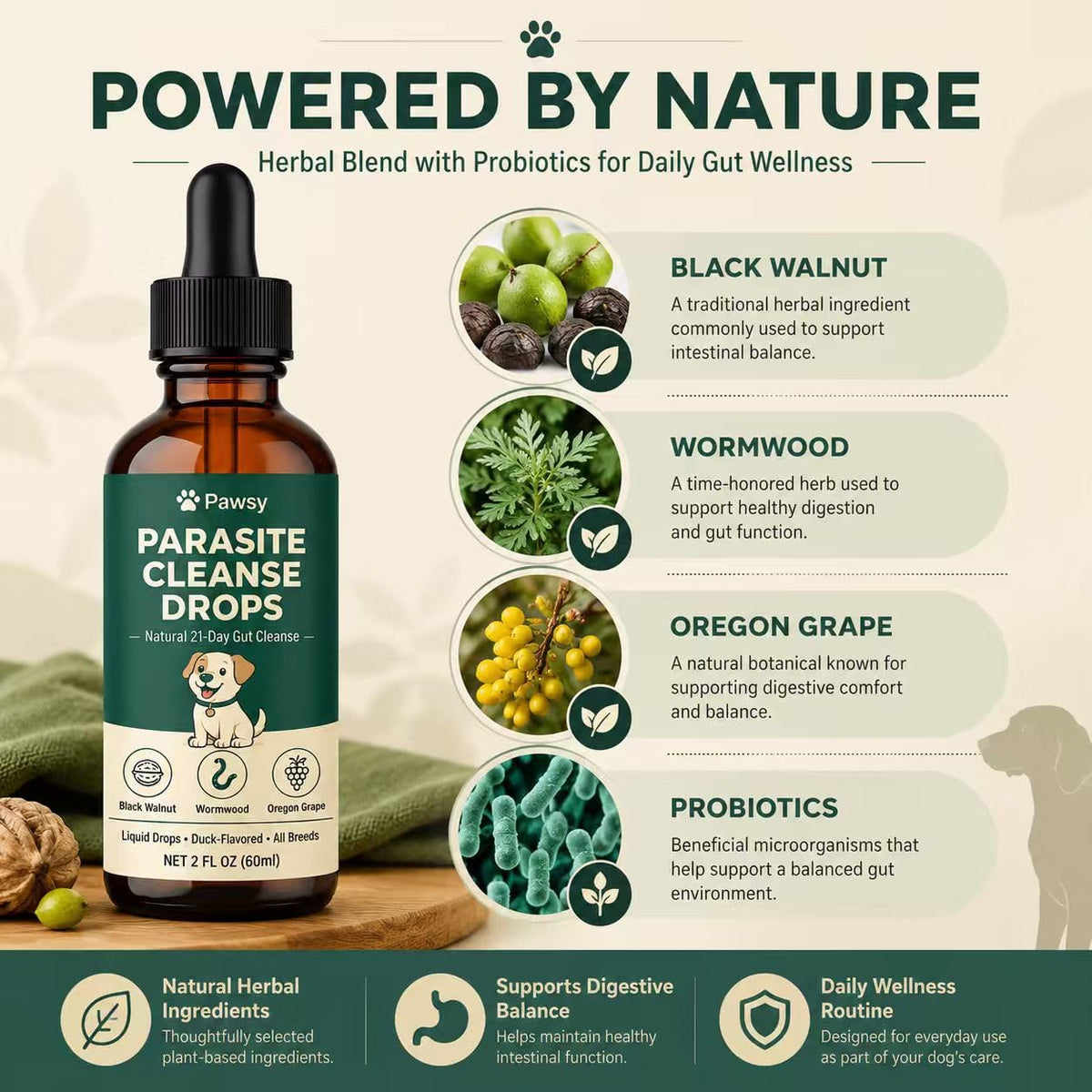 Herbal Digestive Support Liquid for Dogs 2 Fl Oz A761114