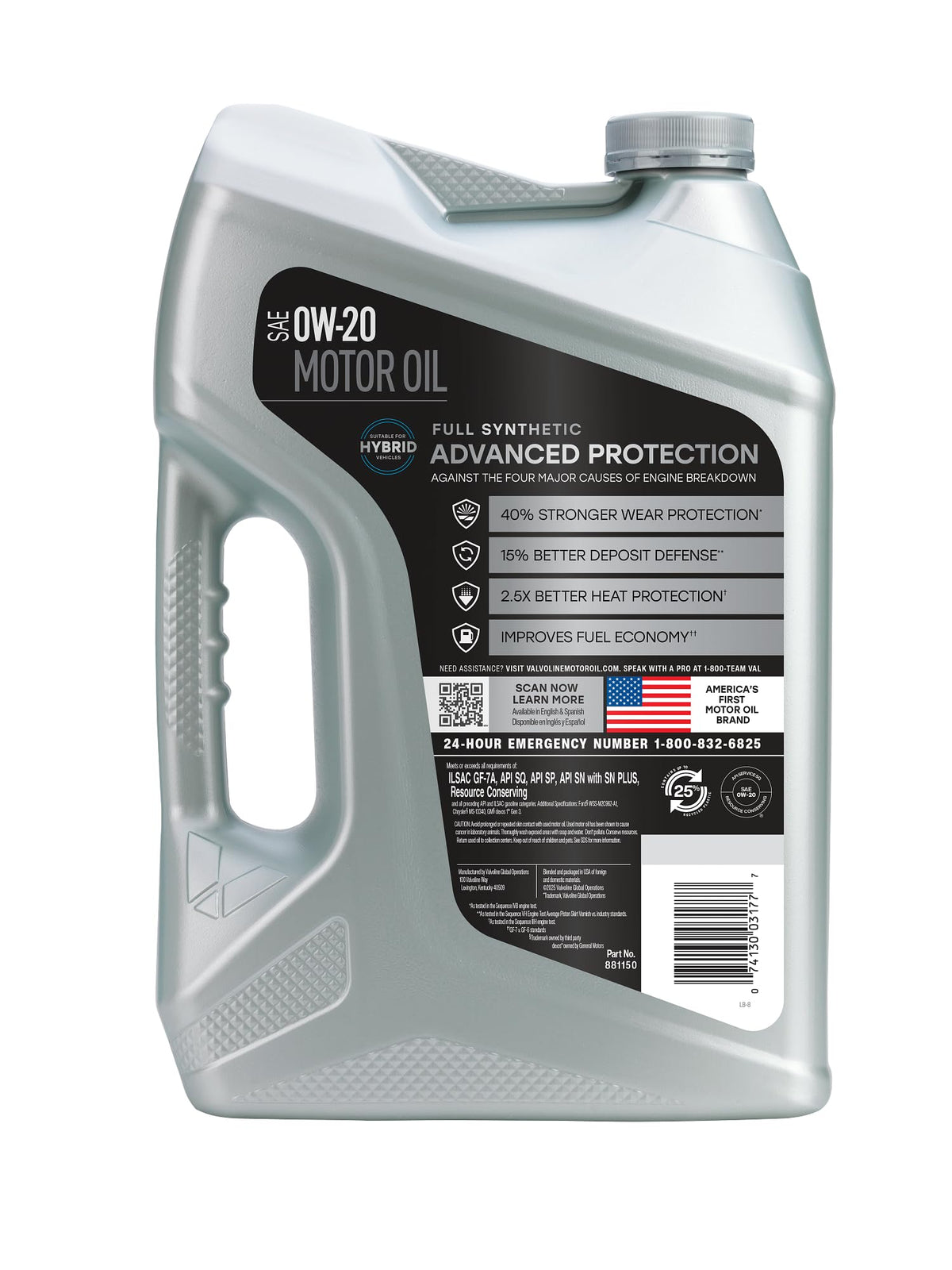 Full Synthetic 0W-20 Motor Oil 5 QT W192735