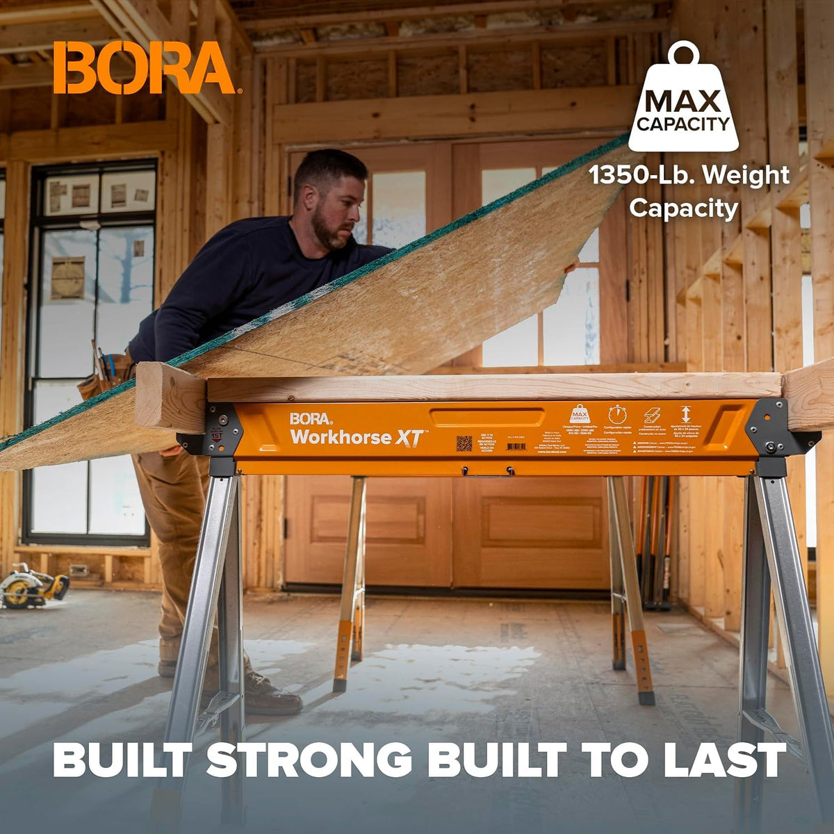 2 Pack Adjustable Folding Heavy Duty Sawhorse B372570