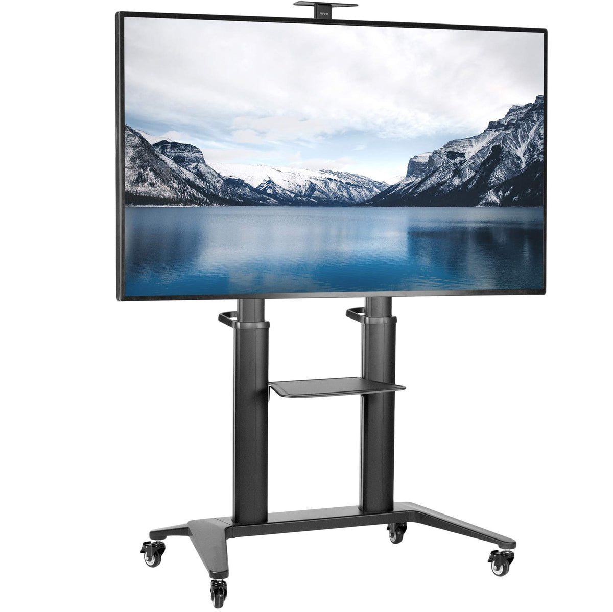 Aluminum Mobile TV Cart for 32 to 120 inch Screens up to 308 lbs, Black E2285