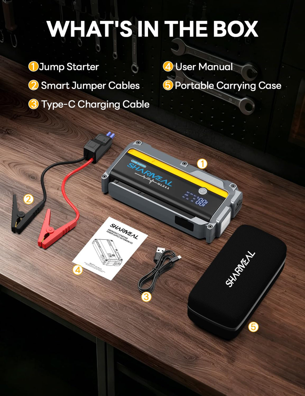 12V Portable Jump Starter with Jumper Cables P65521