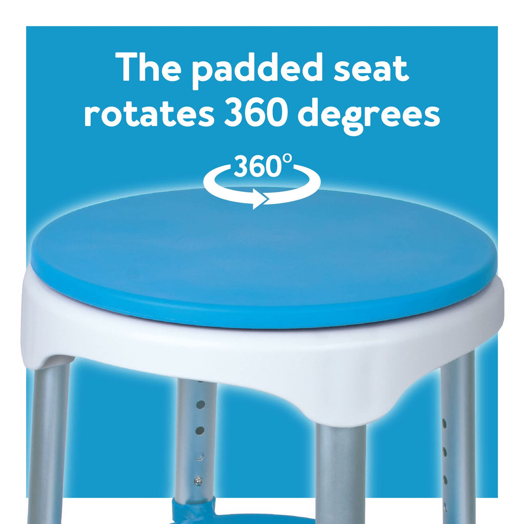 Adjustable Rotating Bath and Shower Stool with Storage Tray C61294