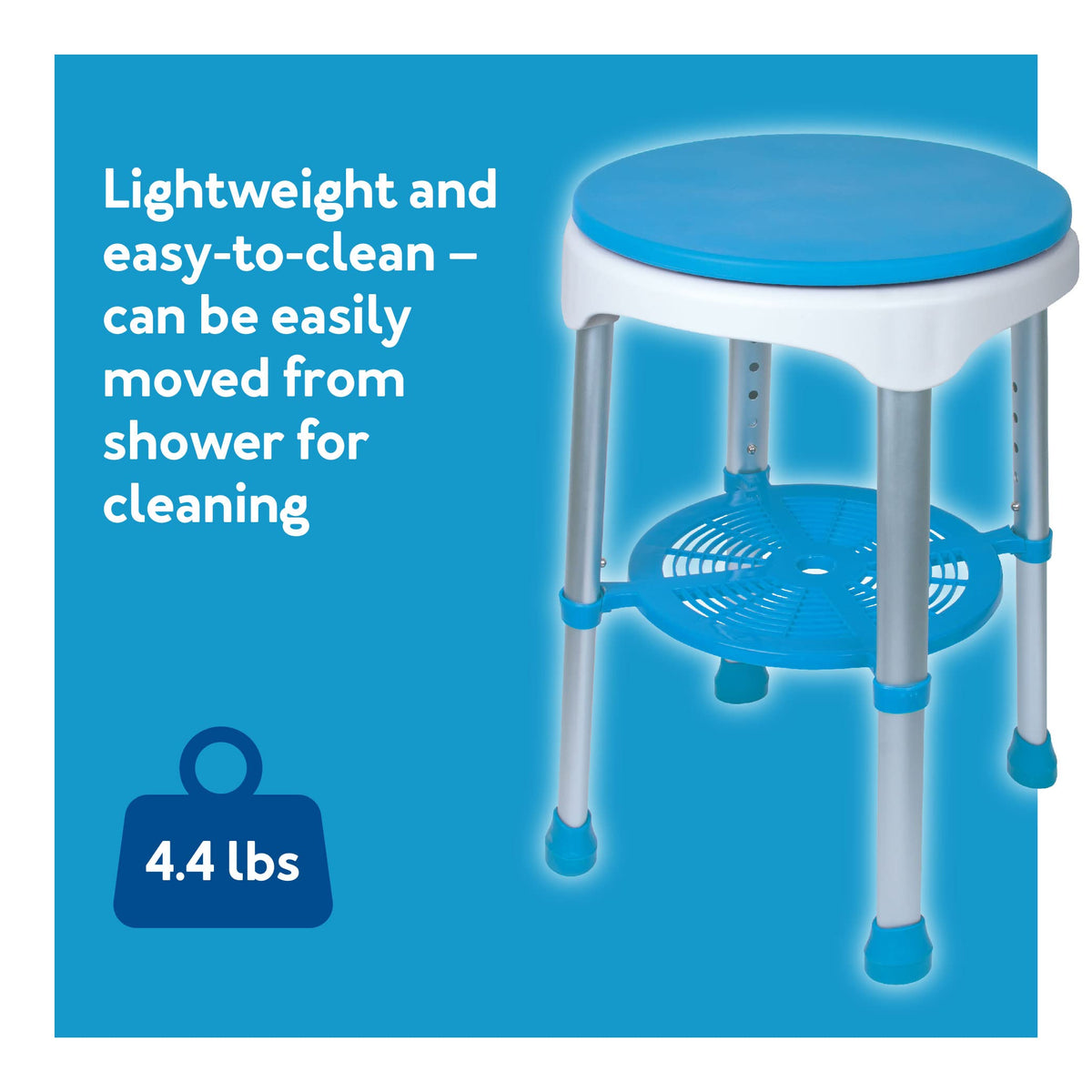 Adjustable Rotating Bath and Shower Stool with Storage Tray C61294