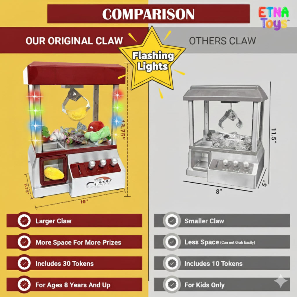 Electronic Arcade Claw Machine with LED Lights and Sound H6188