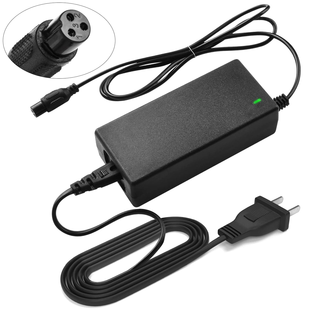 42V 2A Battery Charger 3 Prong Inline Connector D262009