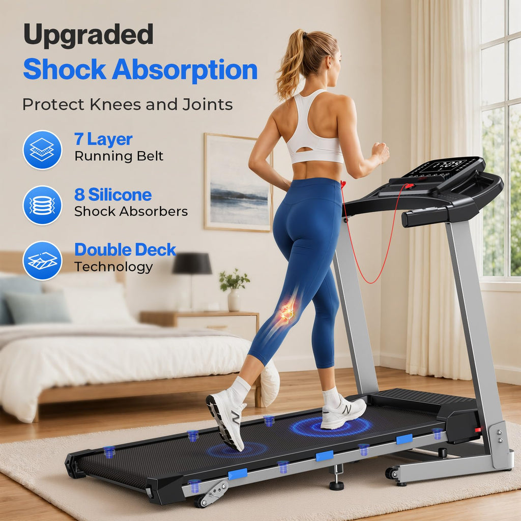 Foldable Treadmill with 10% Incline 400 LBS Capacity D86538