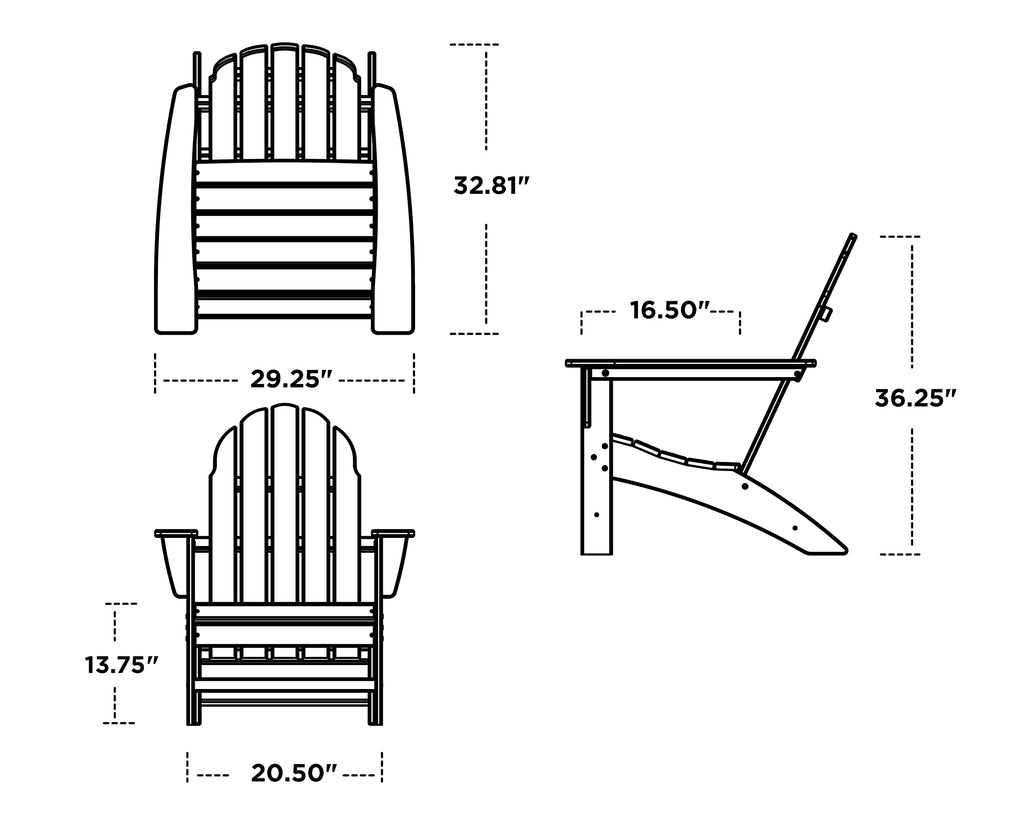 Pacific Blue Composite Adirondack Chair K28968