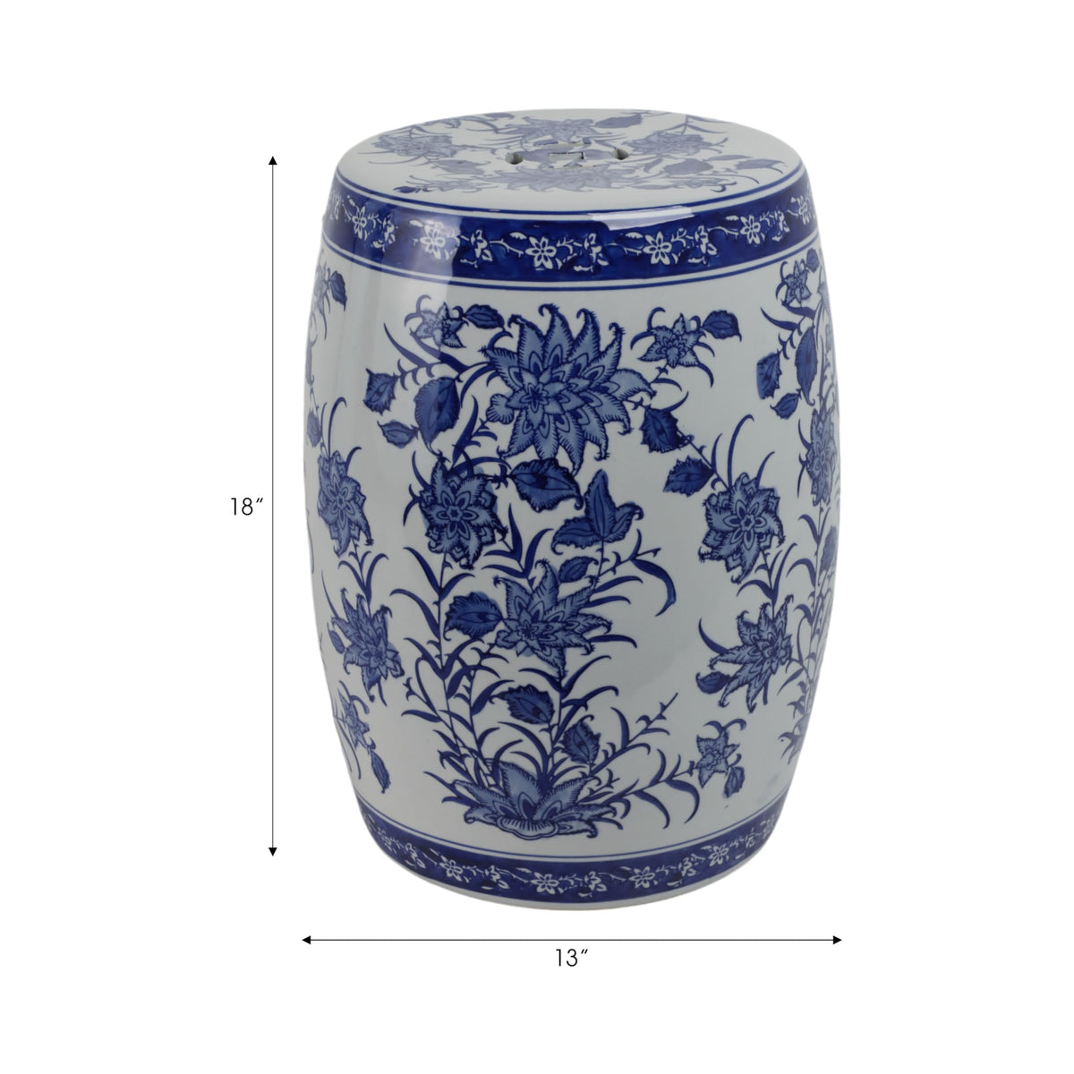 Ceramic Floral Pattern Stool I988876