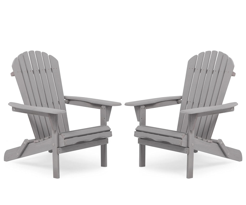 Wooden Folding Adirondack Chairs Set of 2 Solid Cedar U5000