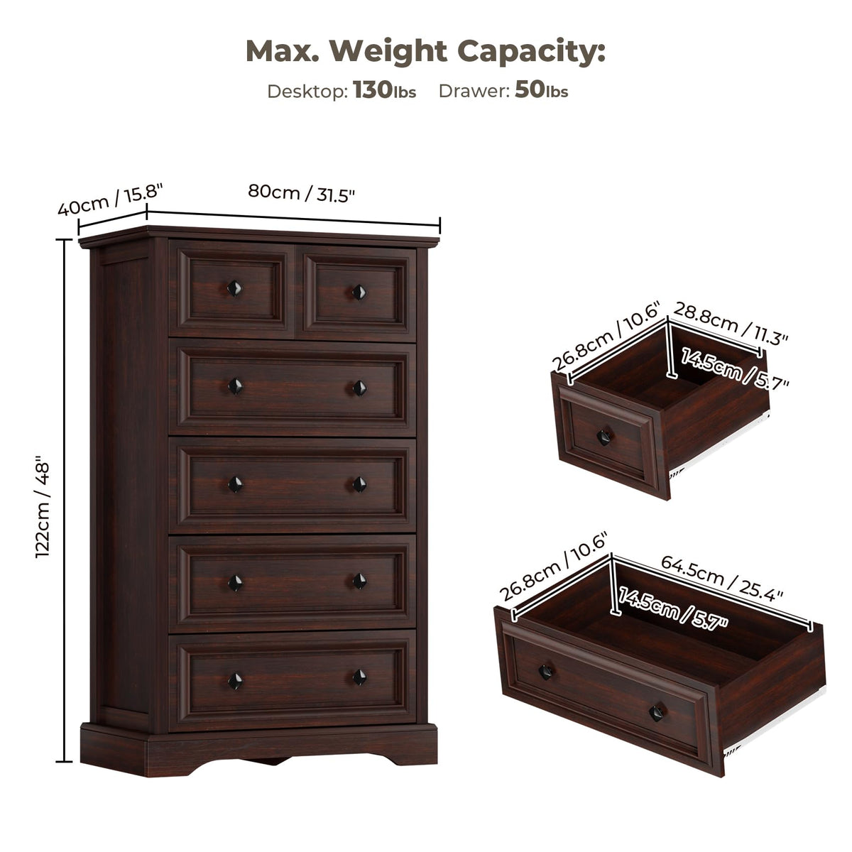 6 Drawer Cherry Dresser H557