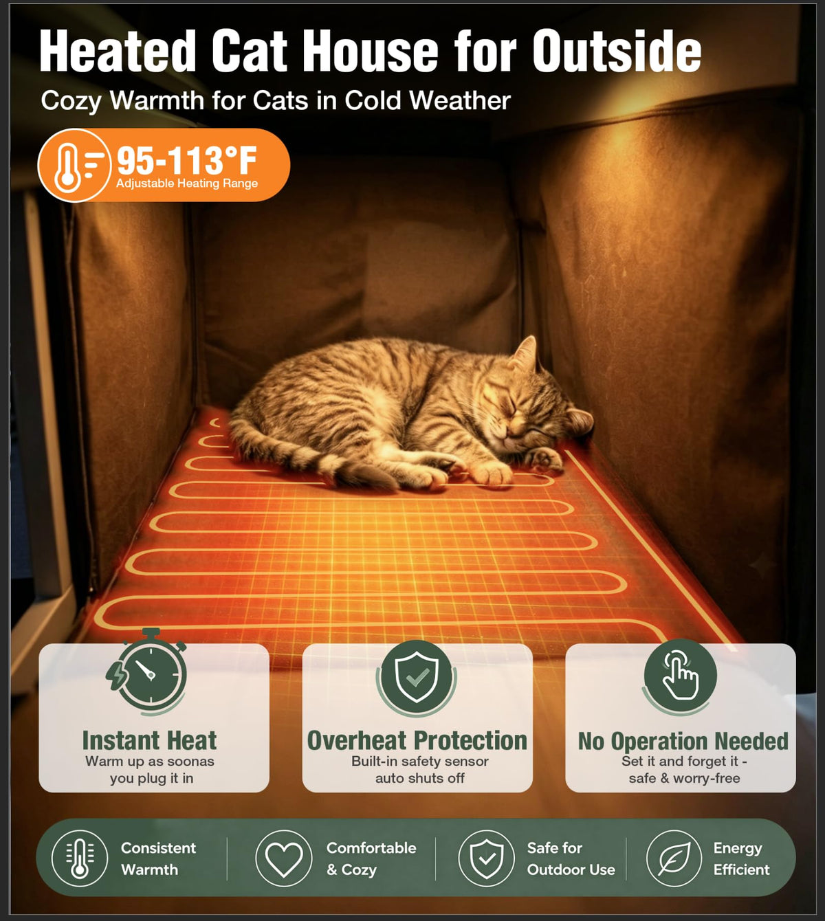 Extra Large 2-Levels Heated Insulated Cat House D75256